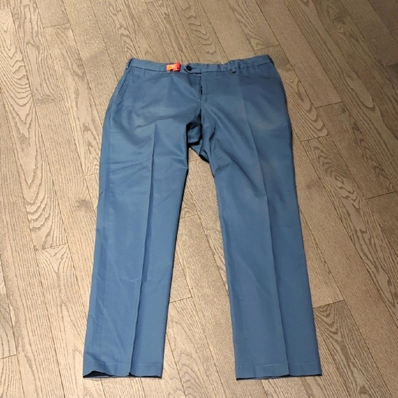 Lanvin Slate Blue Gray Formal Men's Flat Front Dress Pants - 32R Great Condition - Picture 2 of 9